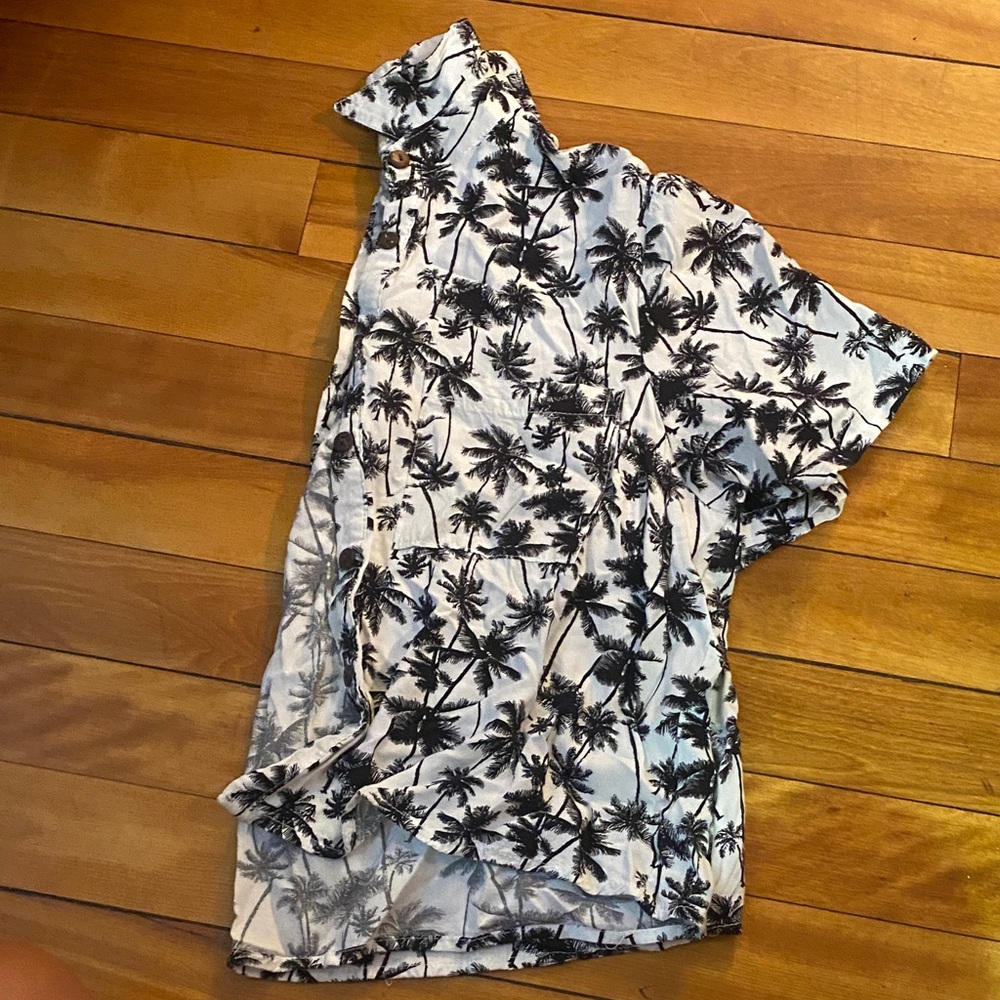 Zara Black Palm Print Shirt